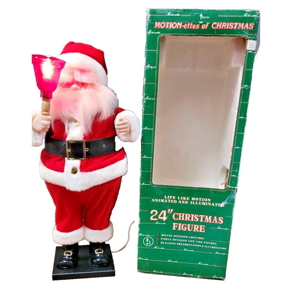 1986 Original TELCO Motion-Ettes Christmas Santa Bell 24" Ringing Bell Animated - Picture 1 of 8